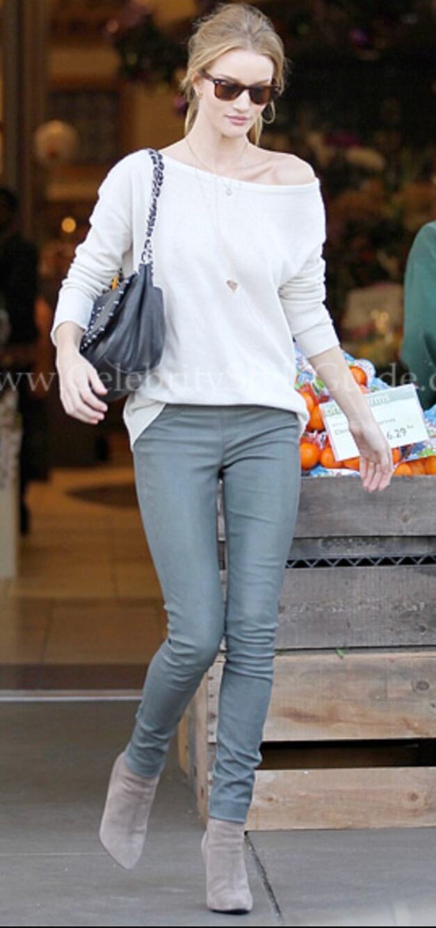 Helmut Lang Patina Grey Lamb Leather Suede Skinny Leggings 2 Designer Celebrity